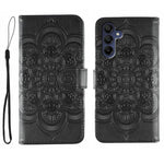 Custodia in pelle con motivo Sun Mandala per Samsung Galaxy A36