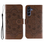 Custodia in pelle con motivo Sun Mandala per Samsung Galaxy A36