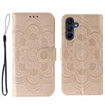 Custodia in pelle con motivo Sun Mandala per Samsung Galaxy A36