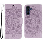 Custodia in pelle con motivo Sun Mandala per Samsung Galaxy A36