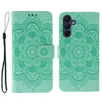 Custodia in pelle con motivo Sun Mandala per Samsung Galaxy A36