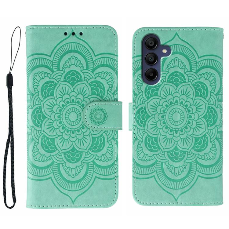 Custodia in pelle con motivo Sun Mandala per Samsung Galaxy A36