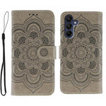 Custodia in pelle con motivo Sun Mandala per Samsung Galaxy A06 4G/5G, A07 5G