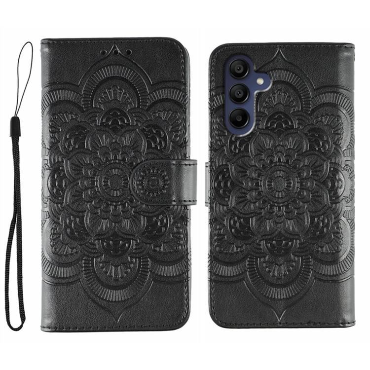 Custodia in pelle con motivo Sun Mandala per Samsung Galaxy A06 4G/5G, A07 5G