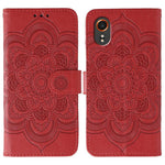 Custodia in pelle con motivo Sun Mandala per Samsung Galaxy A36