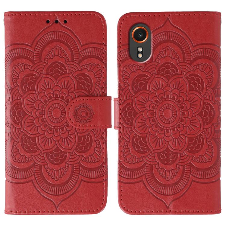 Custodia in pelle con motivo Sun Mandala per Samsung Galaxy A36