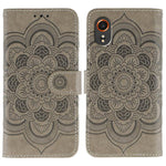 Custodia in pelle con motivo Sun Mandala per Samsung Galaxy A36