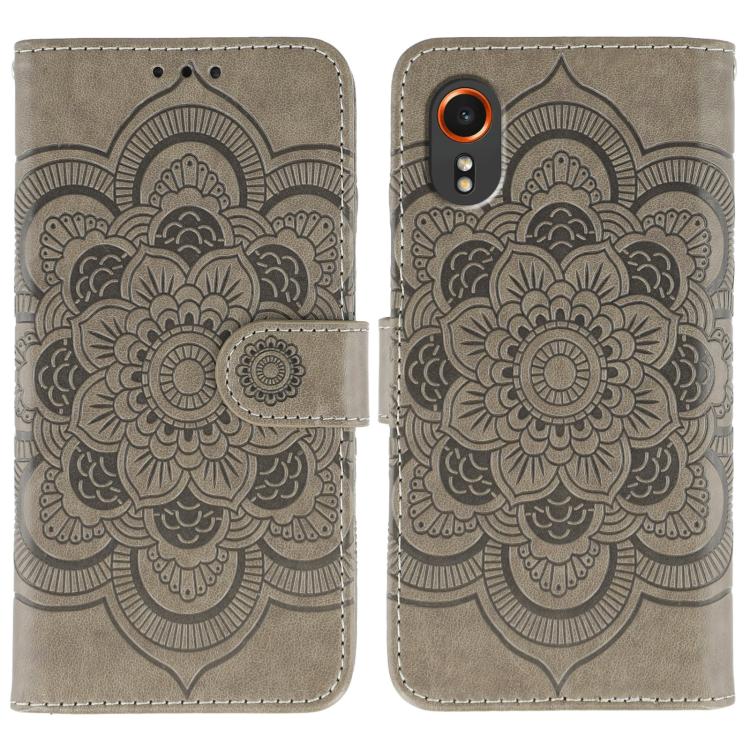 Custodia in pelle con motivo Sun Mandala per Samsung Galaxy A36