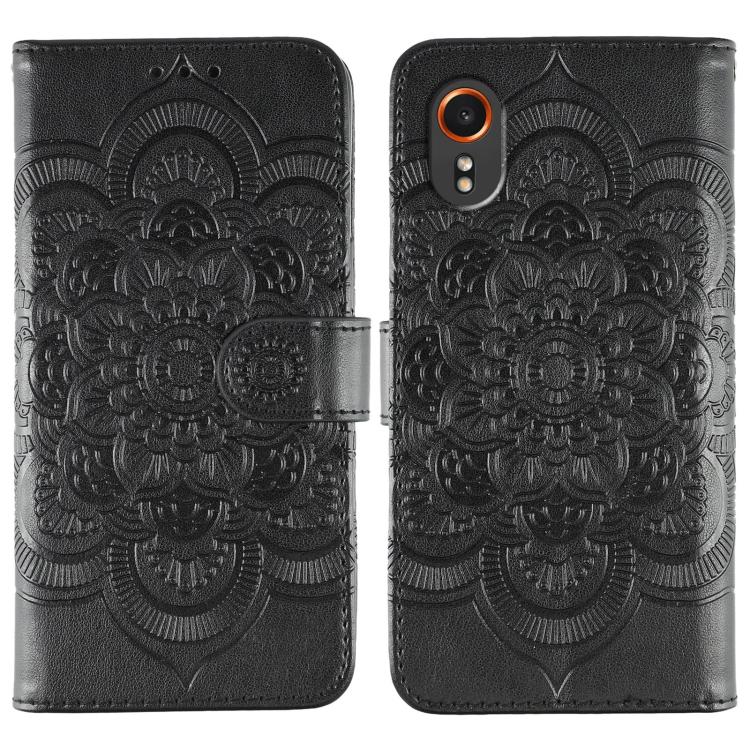 Custodia in pelle con motivo Sun Mandala per Samsung Galaxy A36
