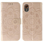 Custodia in pelle con motivo Sun Mandala per Samsung Galaxy A36