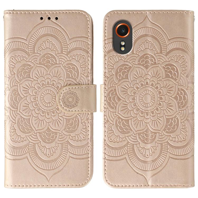 Custodia in pelle con motivo Sun Mandala per Samsung Galaxy A36