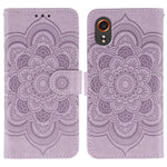 Custodia in pelle con motivo Sun Mandala per Samsung Galaxy A36