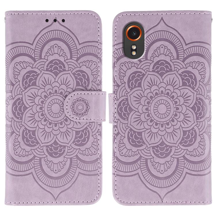 Custodia in pelle con motivo Sun Mandala per Samsung Galaxy A36