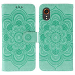 Custodia in pelle con motivo Sun Mandala per Samsung Galaxy A36