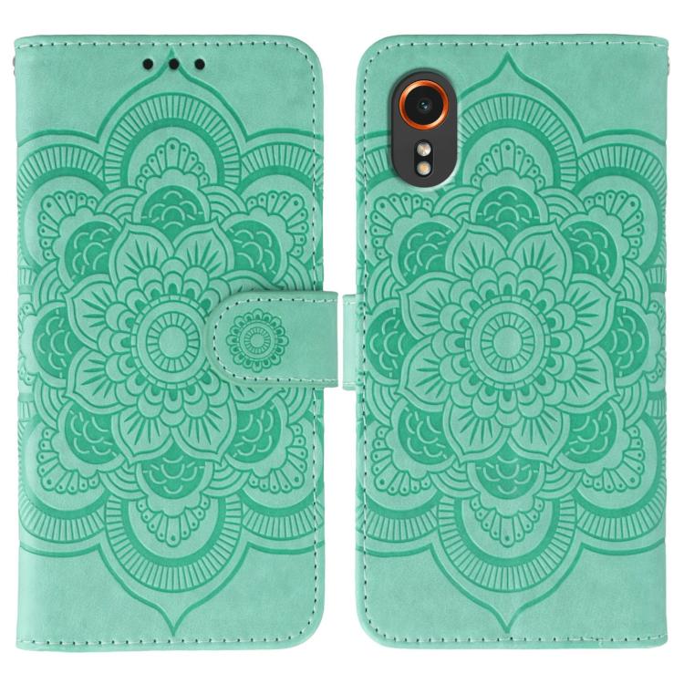 Custodia in pelle con motivo Sun Mandala per Samsung Galaxy A36