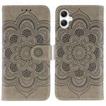 Custodia in pelle con motivo Sun Mandala per Samsung Galaxy A55 5G