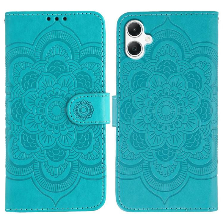 Custodia in pelle con motivo Sun Mandala per Samsung Galaxy A55 5G