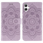 Custodia in pelle con motivo Sun Mandala per Samsung Galaxy A06 4G/5G, A07 5G