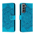 Custodia in pelle con motivo in rilievo Sun Mandala per Samsung Galaxy S25+