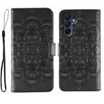 Custodia in pelle con motivo in rilievo Sun Mandala per Samsung Galaxy S25+