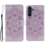 Custodia in pelle con motivo in rilievo Sun Mandala per Samsung Galaxy S25+