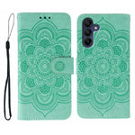 Custodia in pelle con motivo in rilievo Sun Mandala per Samsung Galaxy S25+