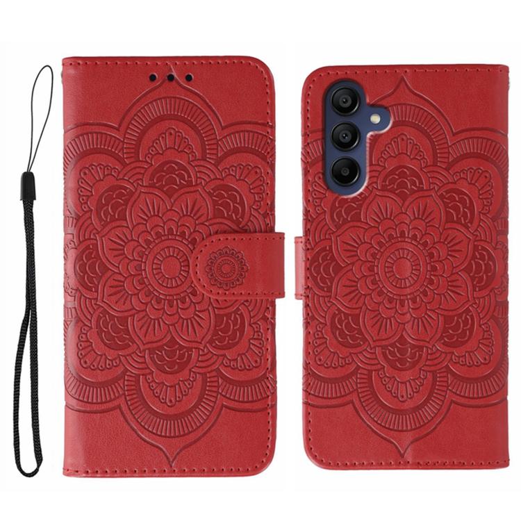 Custodia in pelle con motivo Sun Mandala per Samsung Galaxy S26 Edge 5G