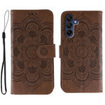 Custodia in pelle con motivo Sun Mandala per Samsung Galaxy S26 Edge 5G