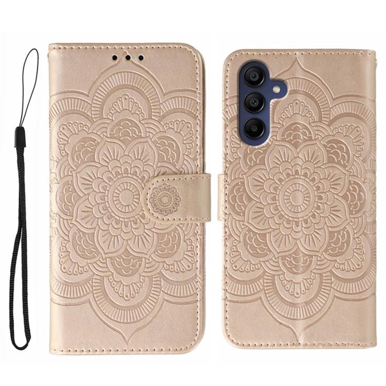 Custodia in pelle con motivo Sun Mandala per Samsung Galaxy S26 Edge 5G