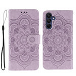 Custodia in pelle con motivo Sun Mandala per Samsung Galaxy S26 Edge 5G