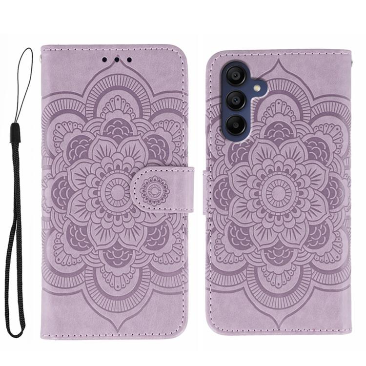Custodia in pelle con motivo Sun Mandala per Samsung Galaxy S26 Edge 5G