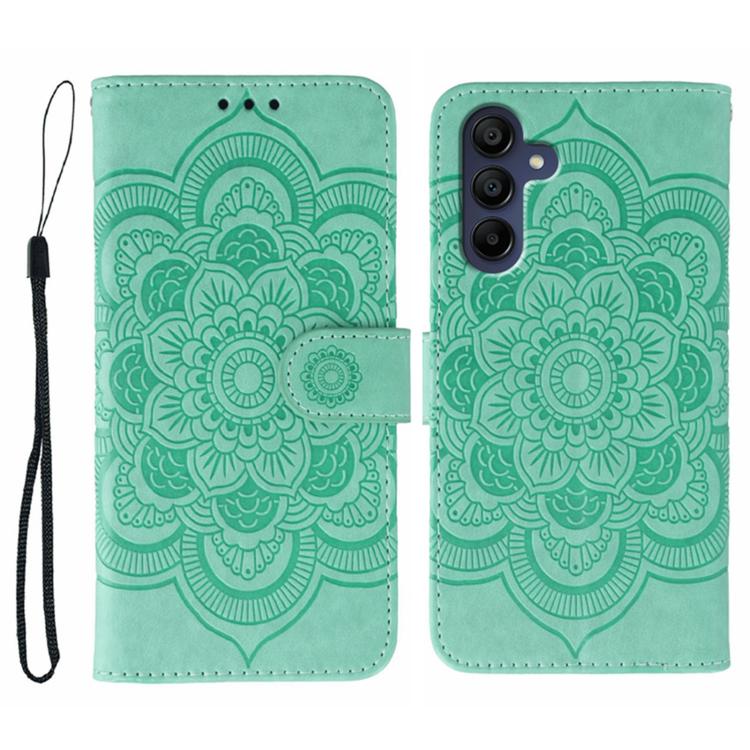 Custodia in pelle con motivo Sun Mandala per Samsung Galaxy S26 Edge 5G