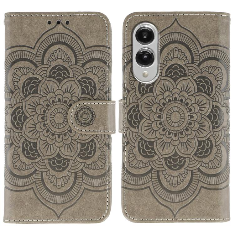 Custodia in pelle con motivo Sun Mandala per Samsung Galaxy S26 Edge 5G