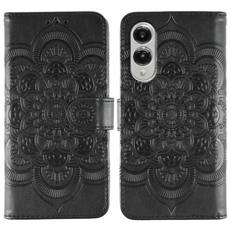 Custodia in pelle con motivo Sun Mandala per Samsung Galaxy S26 Edge 5G