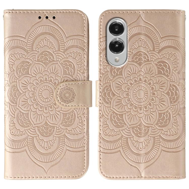 Custodia in pelle con motivo Sun Mandala per Samsung Galaxy S26 Edge 5G