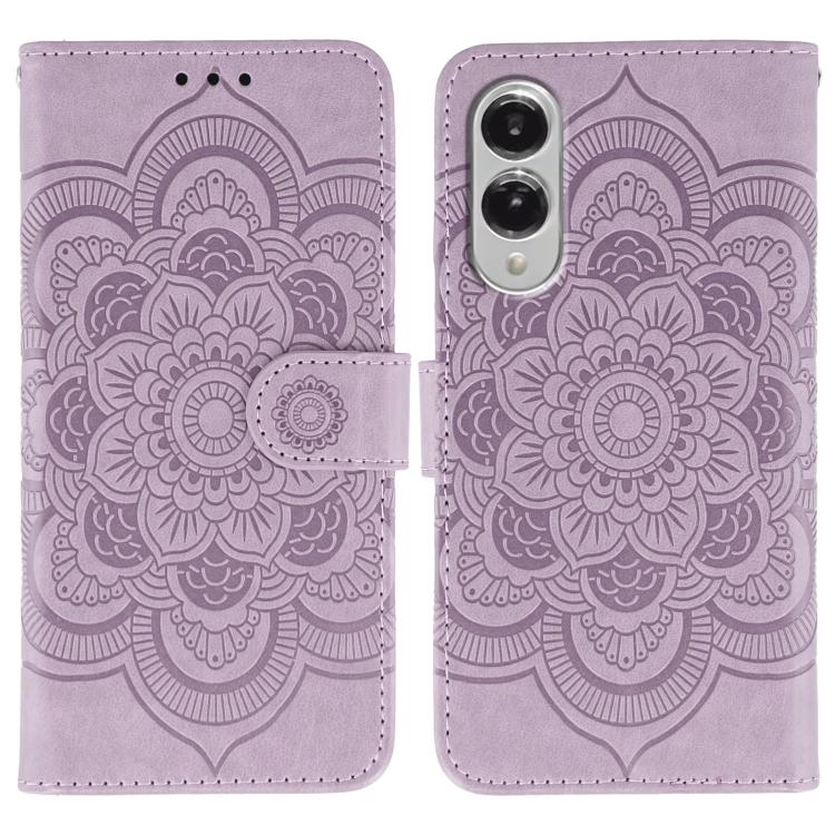 Custodia in pelle con motivo Sun Mandala per Samsung Galaxy S26 Edge 5G