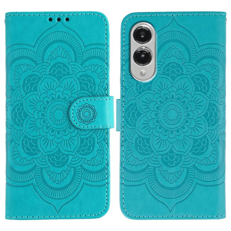 Custodia in pelle con motivo Sun Mandala per Samsung Galaxy S26 Edge 5G