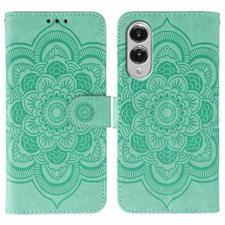 Custodia in pelle con motivo Sun Mandala per Samsung Galaxy S26 Edge 5G