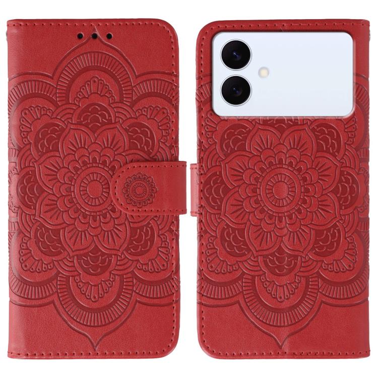 Custodia in pelle con motivo Sun Mandala per Samsung Galaxy S26 Edge 5G