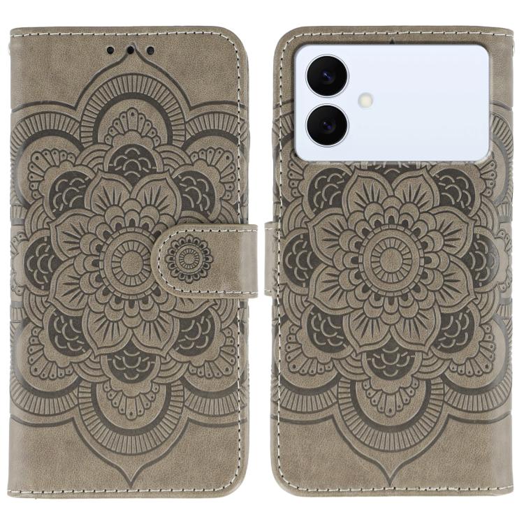 Custodia in pelle con motivo Sun Mandala per Samsung Galaxy S26 Edge 5G