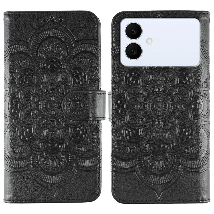 Custodia in pelle con motivo Sun Mandala per Samsung Galaxy S26 Edge 5G