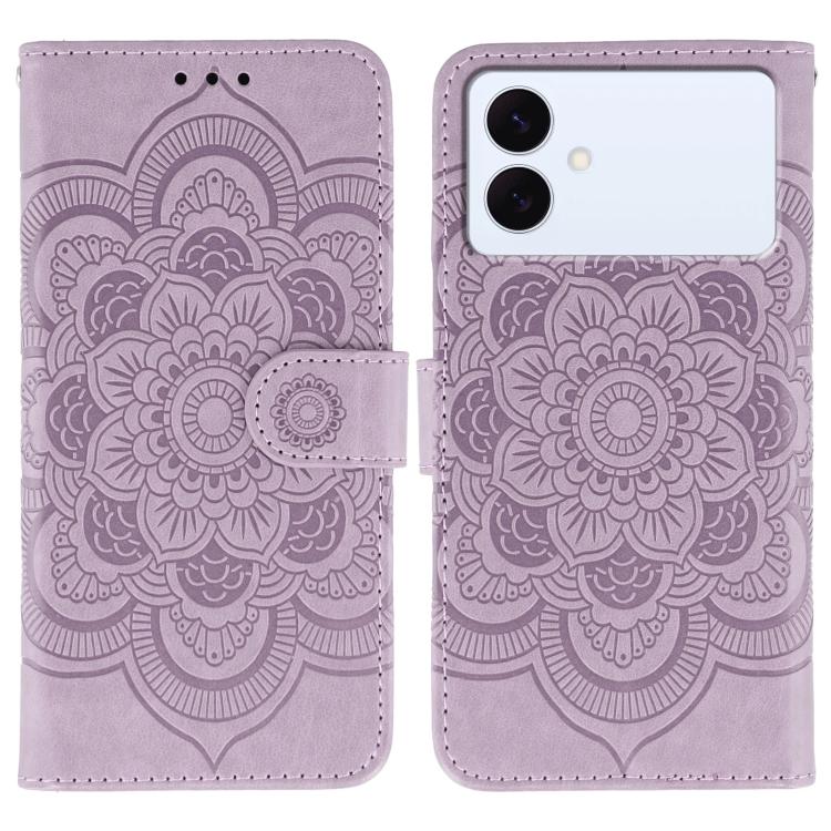 Custodia in pelle con motivo Sun Mandala per Samsung Galaxy S26 Edge 5G