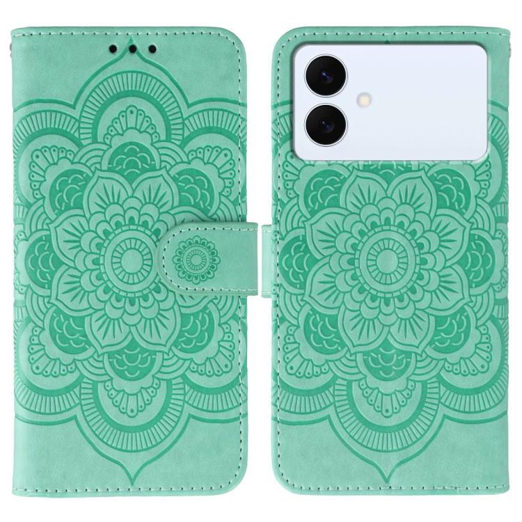 Custodia in pelle con motivo Sun Mandala per Samsung Galaxy S26 Edge 5G