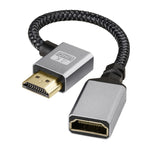 Cavo di prolunga HDMI maschio a femmina 4K UHD Adattatore TV per computer, lunghezza: 20 cm, Upward Bend, Downward Bend, Left Elbow, Right Elbow