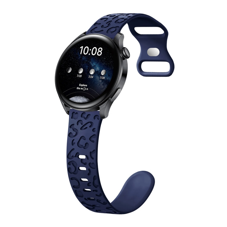 Cinturino per orologio in silicone con fibbia a forma di farfalla con stampa leopardata concava, 20mm