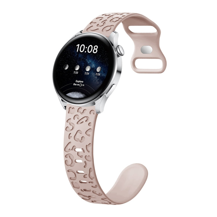 Cinturino per orologio in silicone con fibbia a forma di farfalla con stampa leopardata concava, 22mm