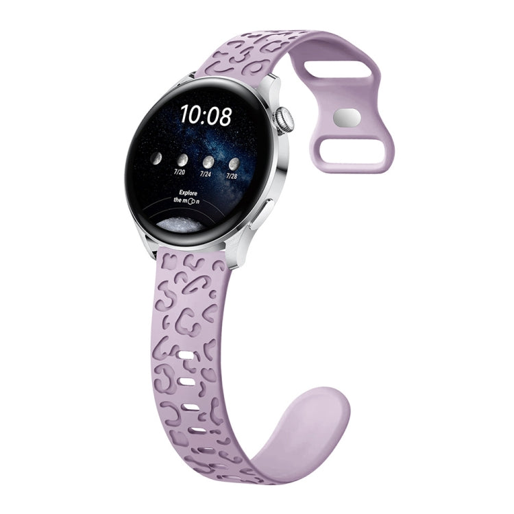 Cinturino per orologio in silicone con fibbia a forma di farfalla con stampa leopardata concava, 22mm