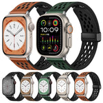 Cinturino per orologio in pelle PU con fibbia pieghevole stile foro, For Apple Watch Series 10 46mm, For Apple Watch Series 10 42mm, For Apple Watch SE 2023 44mm, For Apple Watch SE 2023 40mm, For Apple Watch Ultra 2 49mm, For Apple Watch Series 9 45mm...