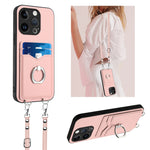 Custodia per telefono porta carte con anello in corda a tracolla R20, For iPhone 15 Pro Max, For iPhone 15 Pro, For iPhone 15 Plus, For iPhone 15
