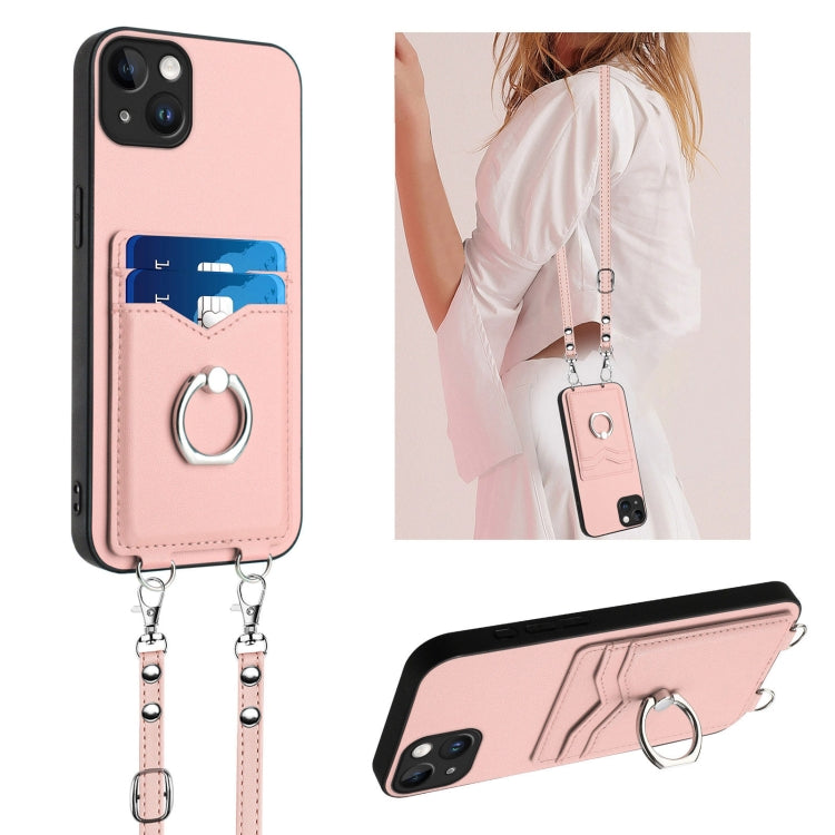 Custodia per telefono porta carte con anello in corda a tracolla R20, For iPhone 15 Pro Max, For iPhone 15 Pro, For iPhone 15 Plus, For iPhone 15